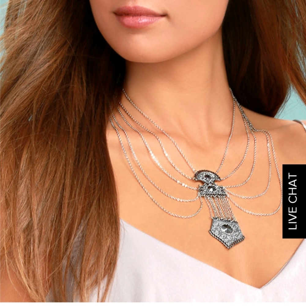 Silver statement necklace